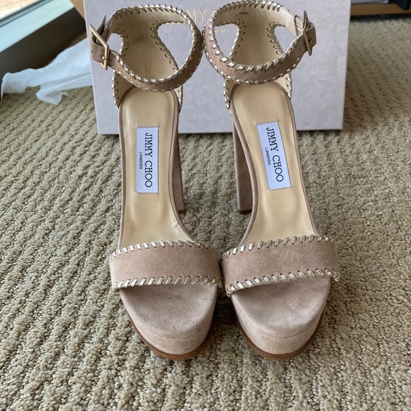 NWT Jimmy Choo Holly Suede Whipstitched Sandal - Picture 2 of 9